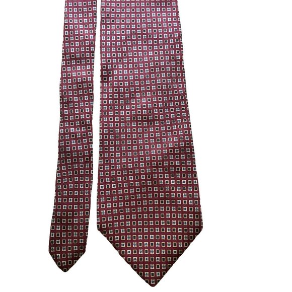 Brooks Brothers Makers Silk Tie Red Blue Print - Picture 3 of 5